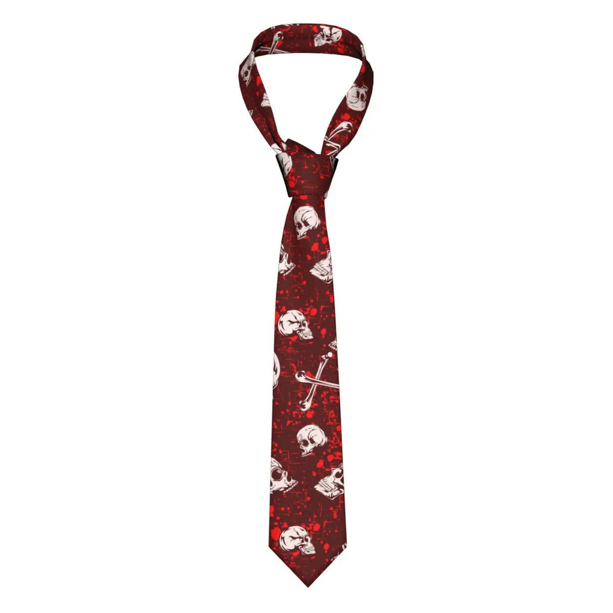 Mens Tie Classic Skinny Haloween Scary Skull Neckties
