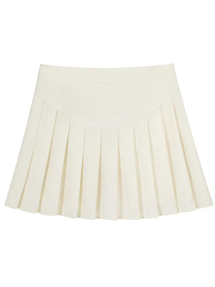 GIBSIE Plus Size Women High Waist Pleated Skirt
