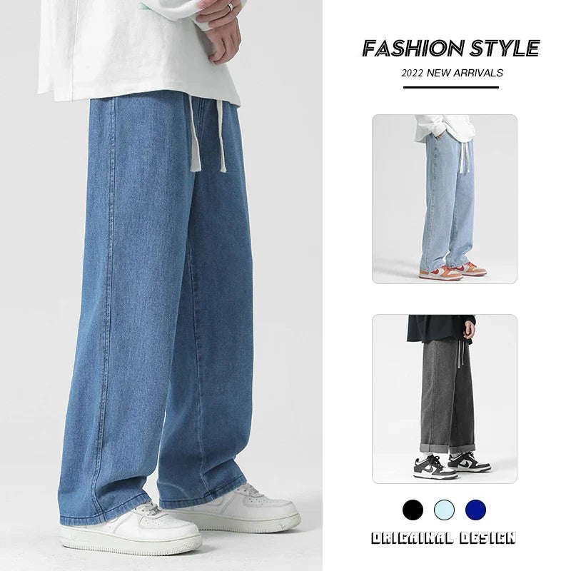 Spring New Streetwear Baggy Jeans Men Korean Fashion