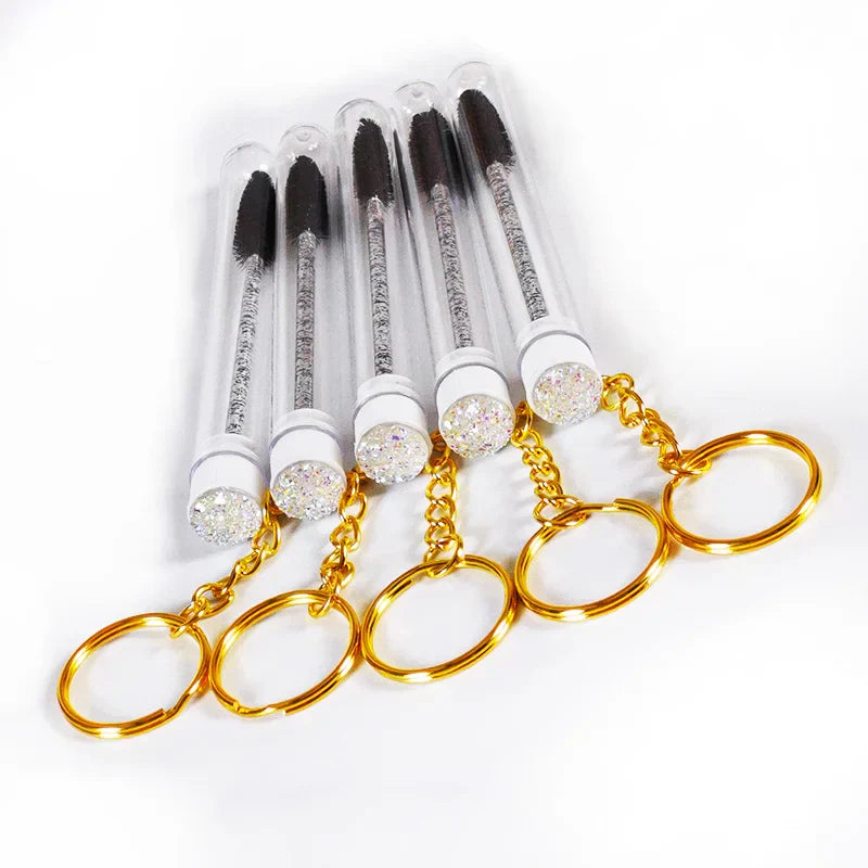 10pcs Mascara Wand Tubes Eyebrow Brush Diamond Key