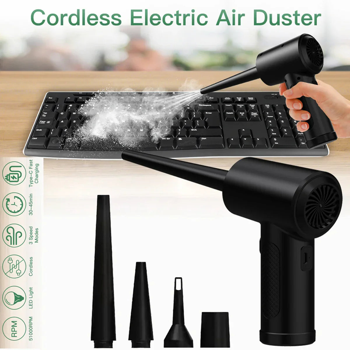 Wireless Air Blower Computer Cleaner Dust Device Electric