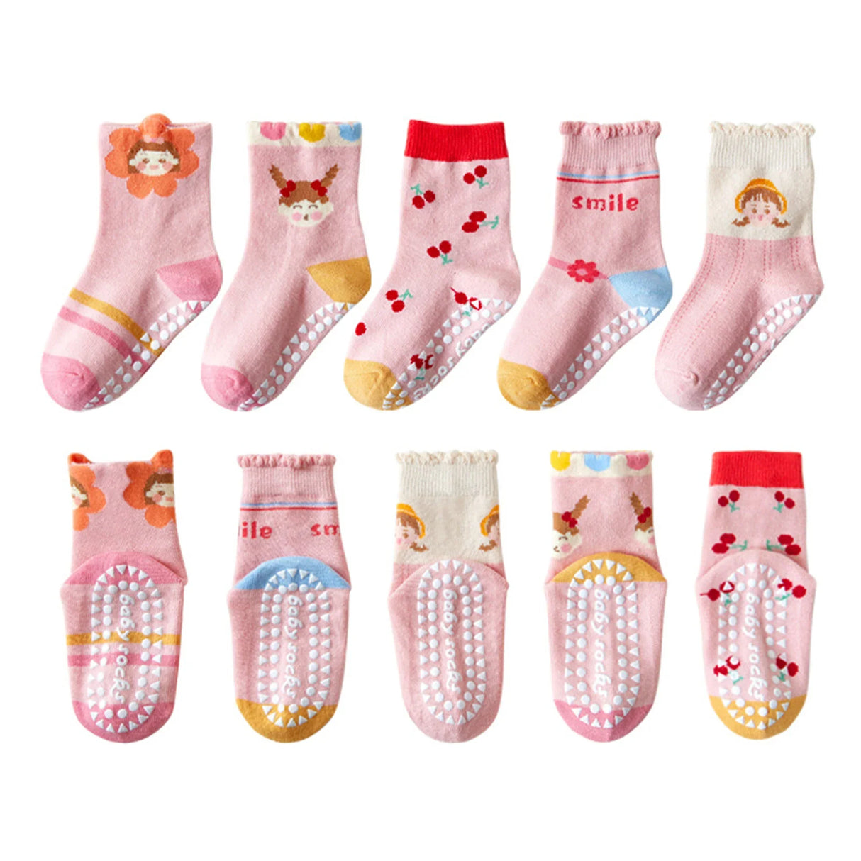 5 Pairs Children's Socks Cotton Non-slip Socks Floor