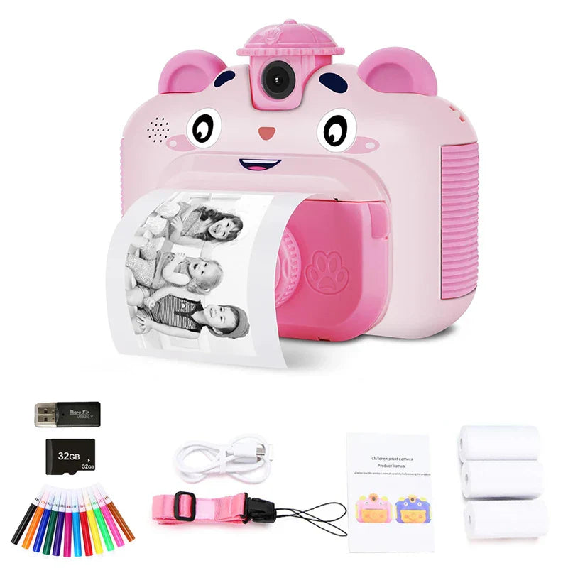 Children's Instant Print Camera With Thermal Printer Kids