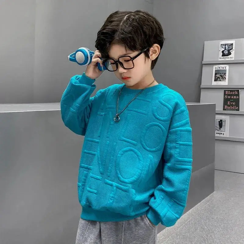 Boys Sweatshirts Spring Fall Children Letter Printing Cotton