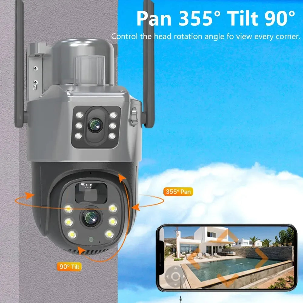 10CH 8MP Wifi Dual Lens PTZ Solar Camera