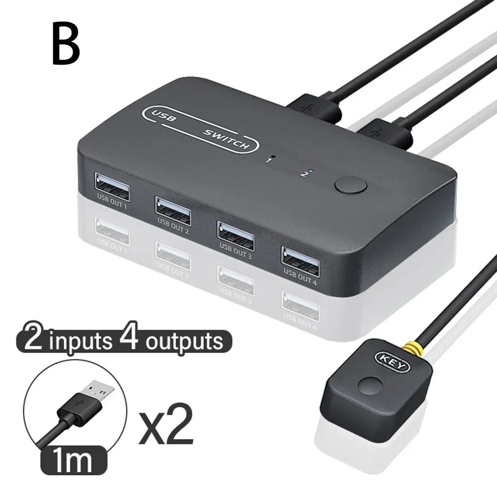 KVM Switch USB Switch Shared Controller Hub Adapter