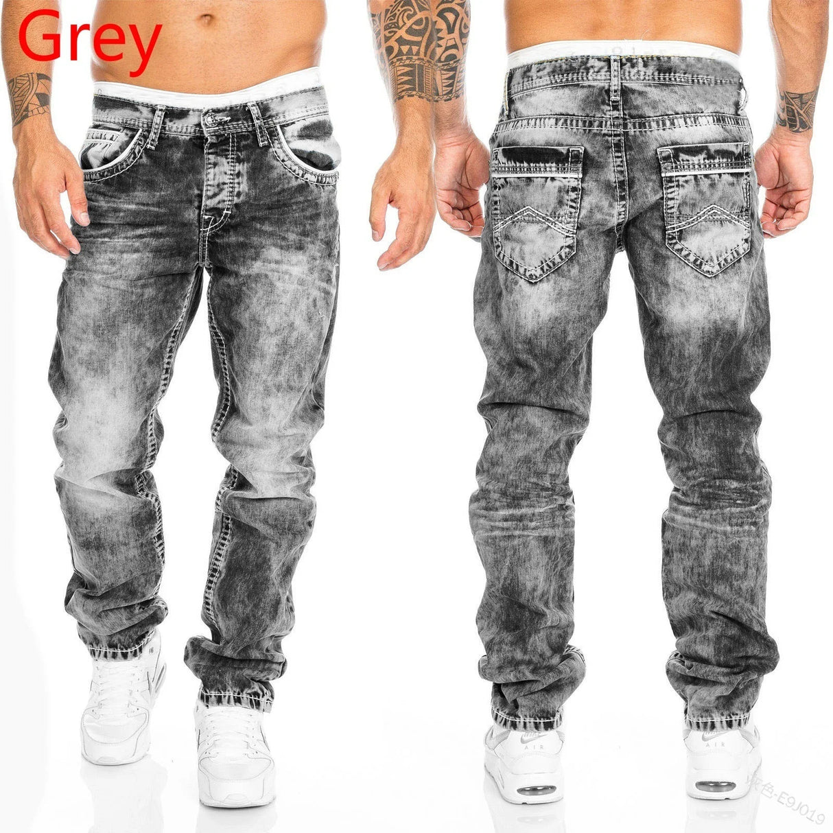 Straight Jeans Man Vintage Wash Denim pants Spring