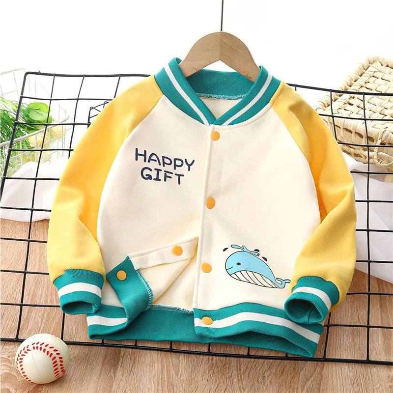 Children's Padded Baseball Jacket Spring Autumn New Clothes
