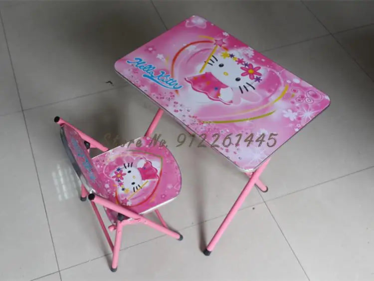 Kindergarten pupils children foldable learning tables and chairs