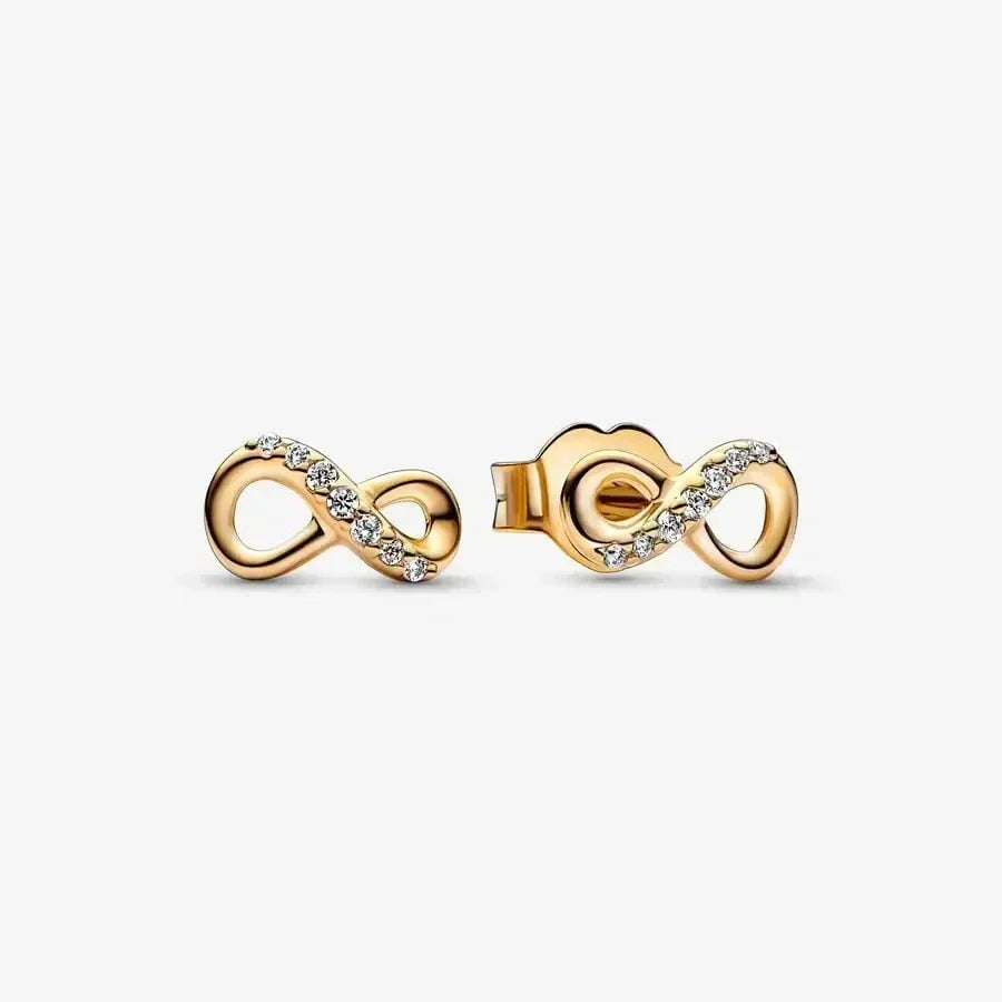 New 925 Sterling Silver Earring Pave Moments Heart