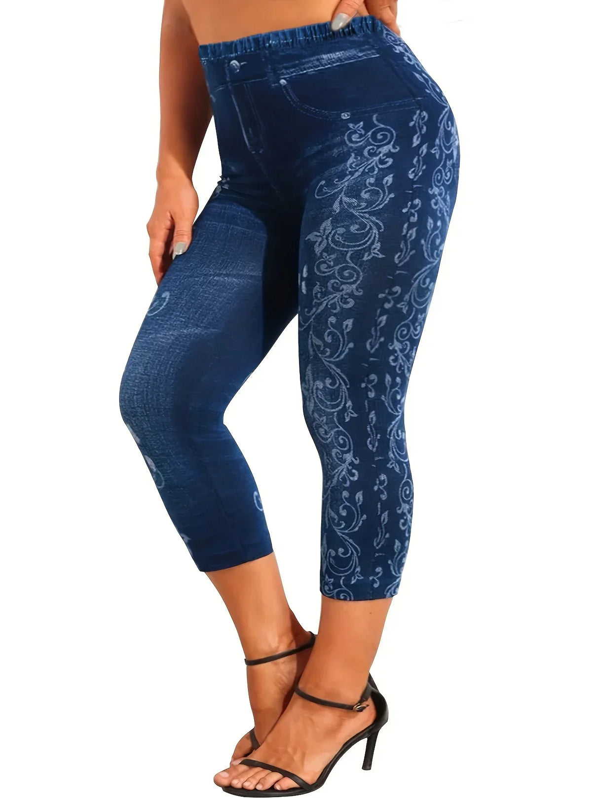 Womens Plus Size Sports Leggings Lady Oversize Denim