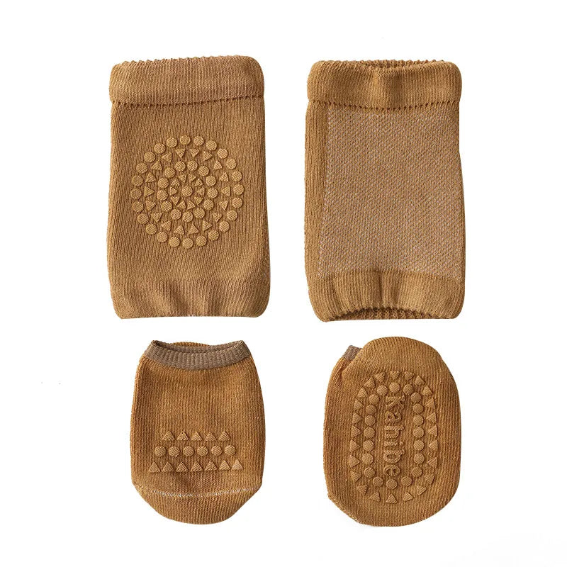 Summer Baby Knee Pads Socks Set Solid Color