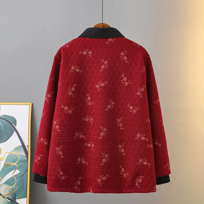 Womens Plus Size Autumn Winter Quilted Jacket Casual