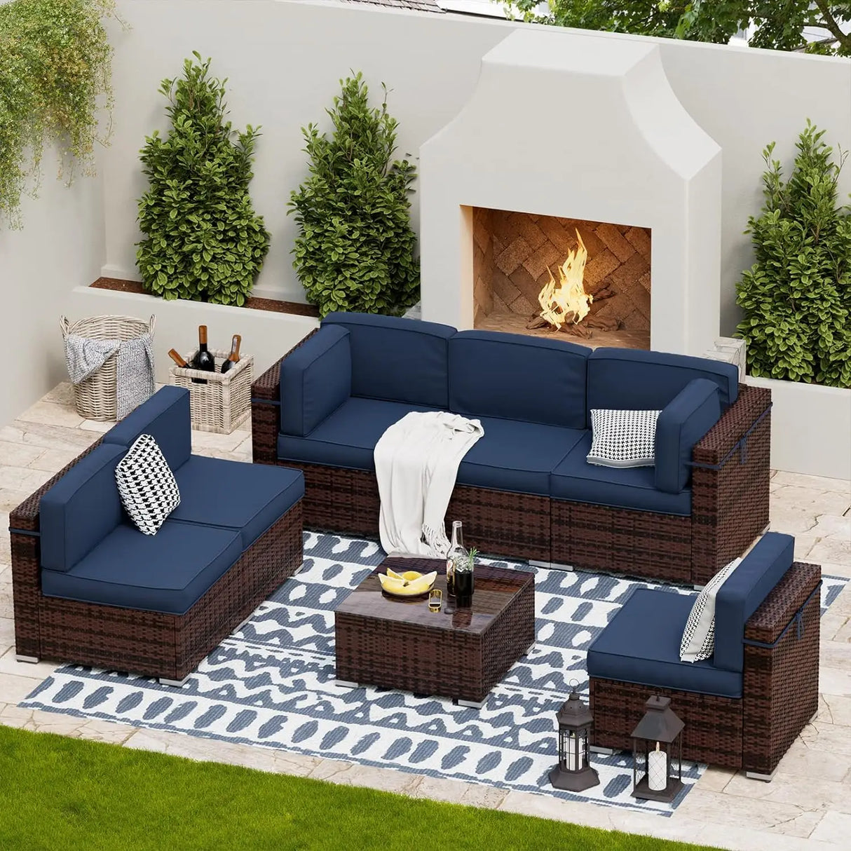 Patio Furniture Sets, Modular Rattan Outdoor Patio Sectional
