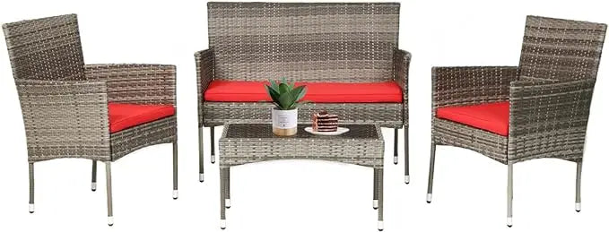 FDW Patio Furniture Set 4 Pieces Outdoor Rattan