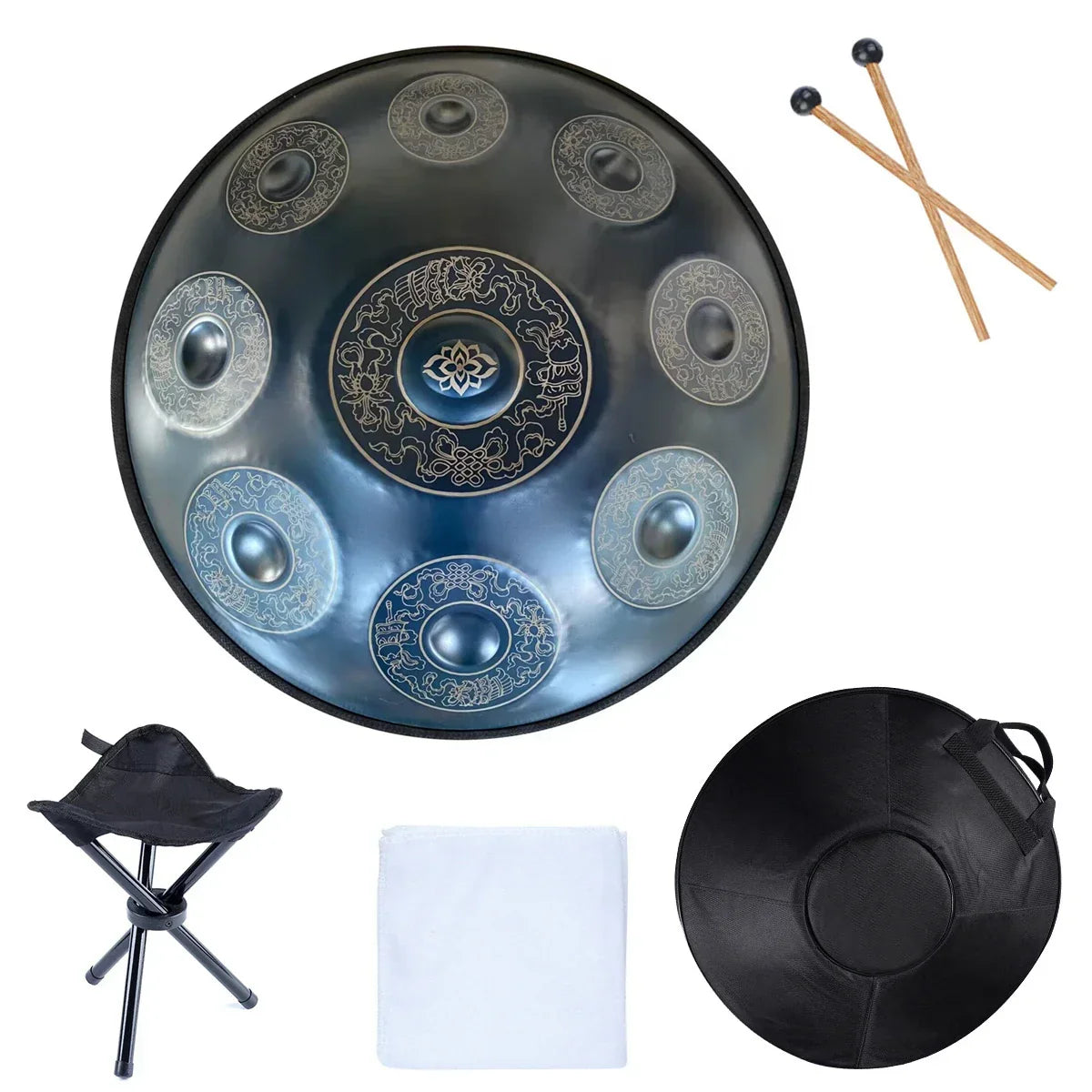 Handpan Drum D Minor 9/10 Notes Steel Tongue