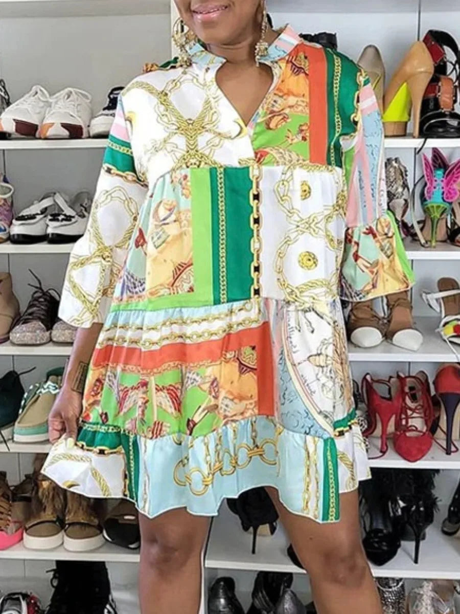 LW Plus Size dress Print A Line Loose