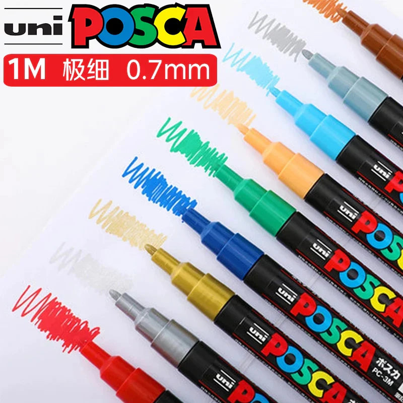 Uni Posca PC-1M 12 Colors Set Paint Markers,