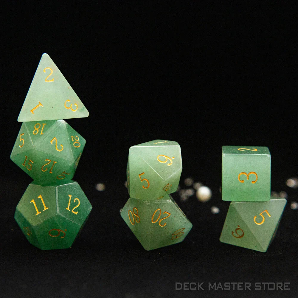 7pcsset Polyhedral Gemstone DnD Dice Set for Tabletop