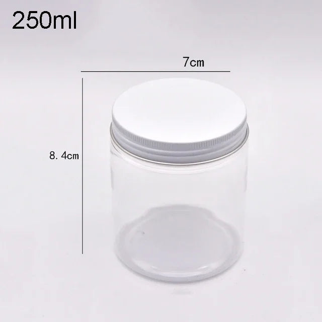 12Pcs Plastic Jar With Lids Clear Cosmetic Refillable