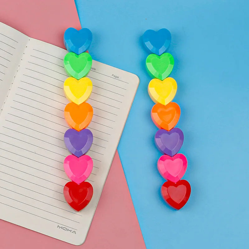 Cute Love Heart Bear Marker Pens Kawaii Fluorescent