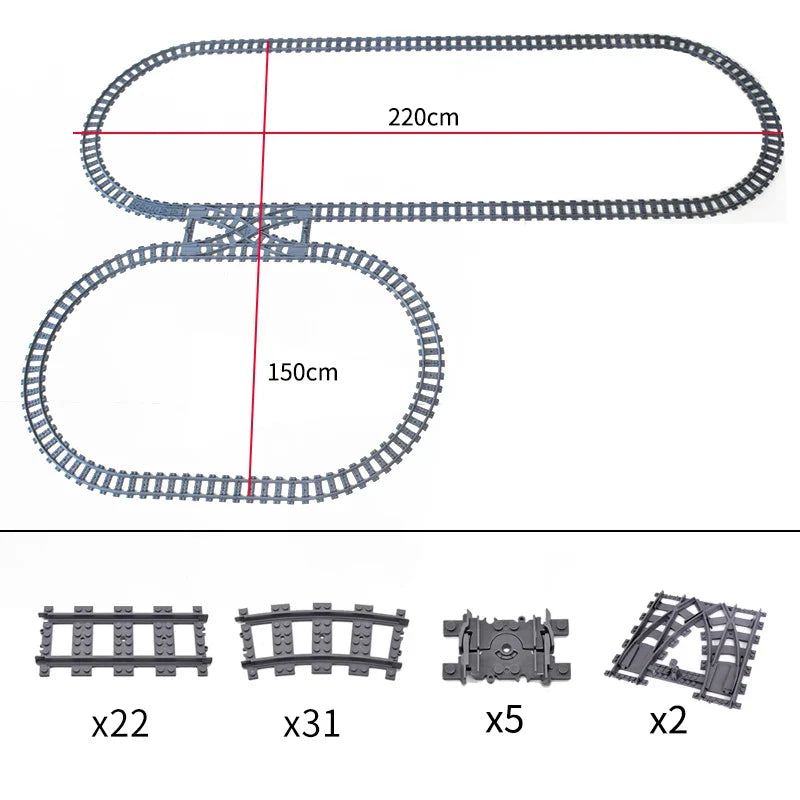 City Trains Train Track Rail Bricks Model Toy