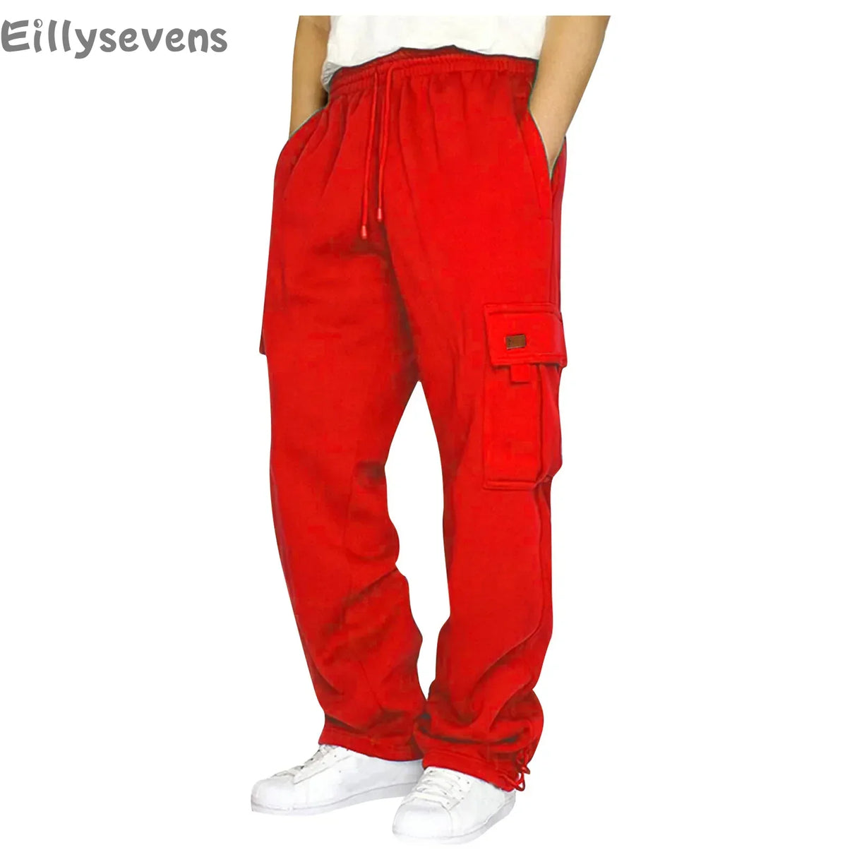 Mens Long cargo pants Solid color 2024 new