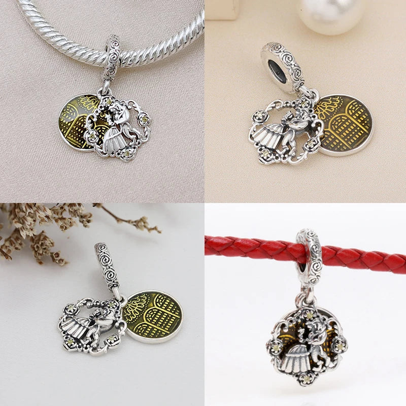 Fit Pandora Beauty and The Beast Charms Bracelet