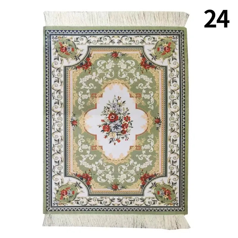 Persian Mini Woven Rug Mat Mousepad with Fring