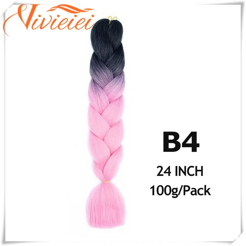 6 Pcs 24" Jumbo Synthetic Braids Hair Extensions