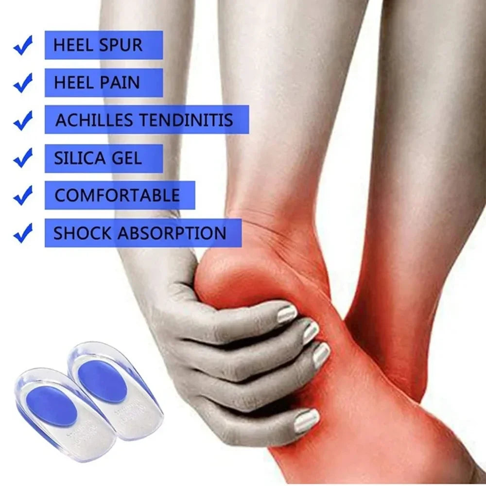 1 Pair Soft Silicone Gel Insoles for Heel
