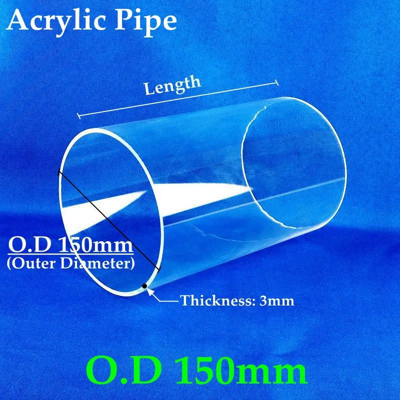 110~160mm Transparent Clear Plexiglass Pipe Home Decoration Stress