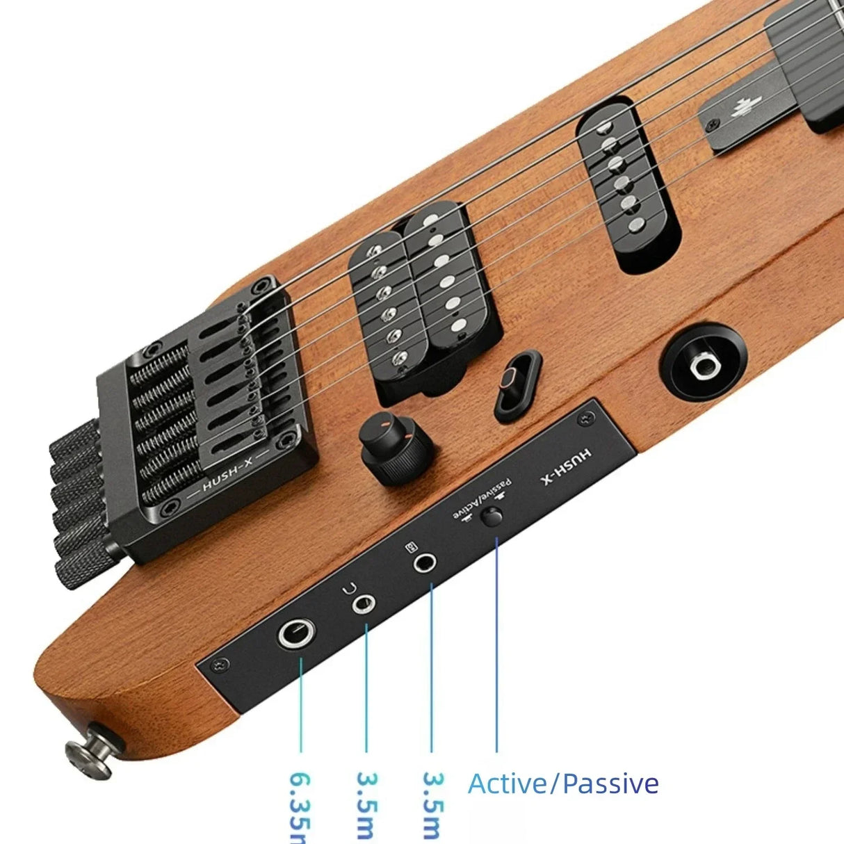 Headless Electric Guitar Professional Silent Travel Mahogany 2