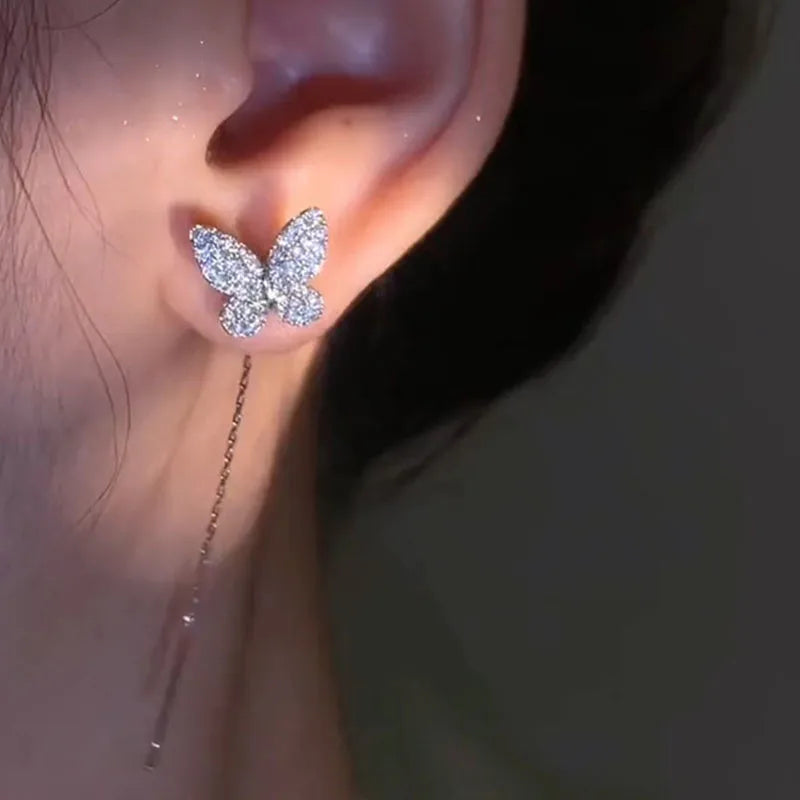 2023 Simple Cross Long Chain Tassel Drop Earrings