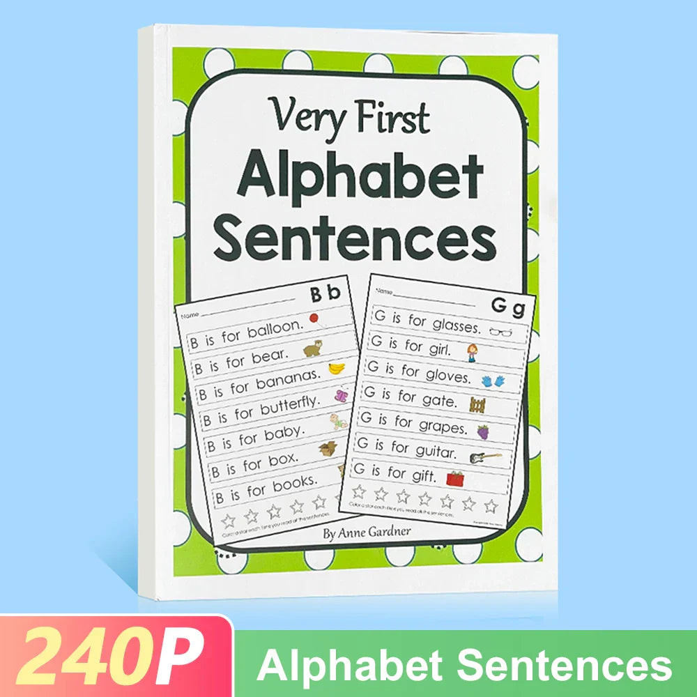 240P kids Alphabet Sentence books In English Practice