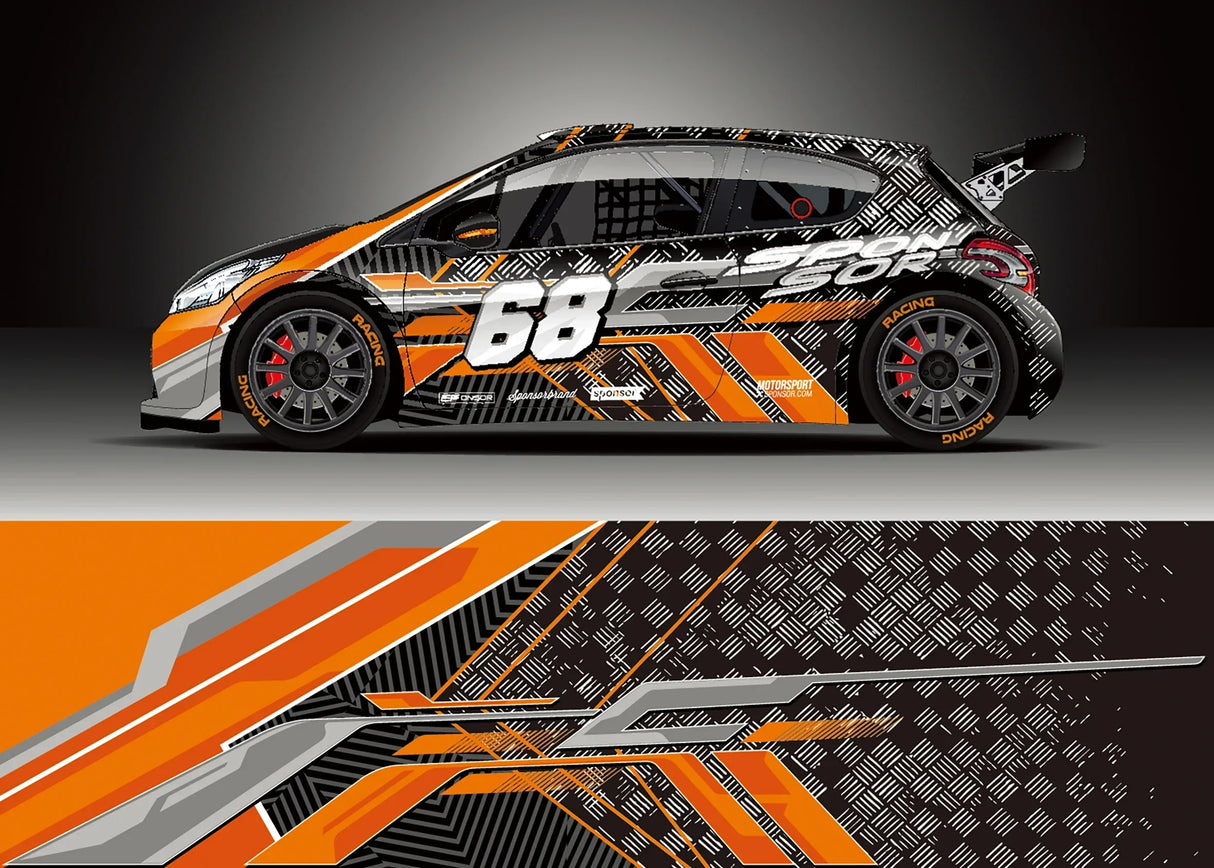 Colorful Stitching Full Body Racing RV Graphic Decals Vinyl Wrap Camo Custom Size Color Changing DIY Car Full Wrap 300*60cm