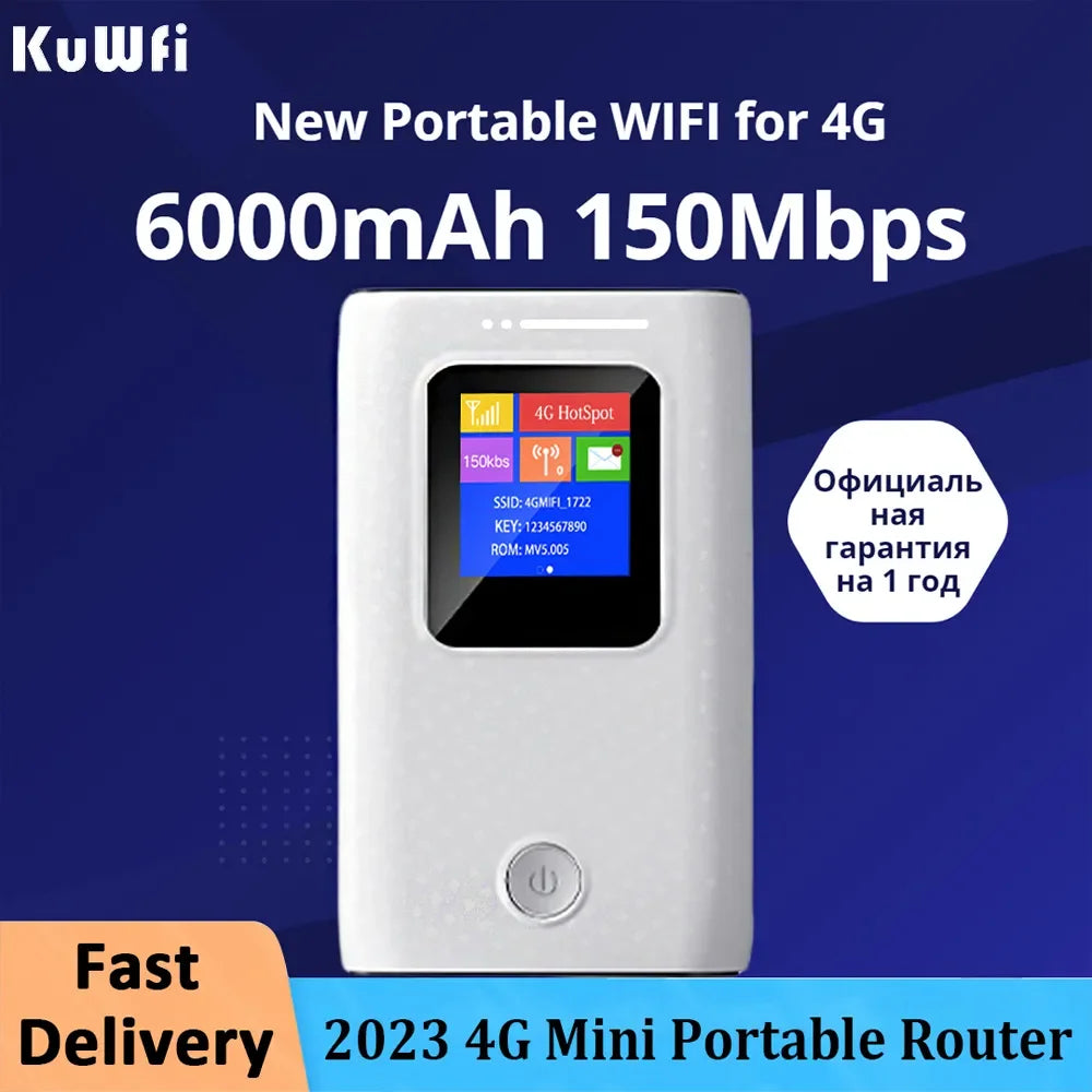 KuWfi Mobile Wifi Router 6000mAh Portable 3G 4G