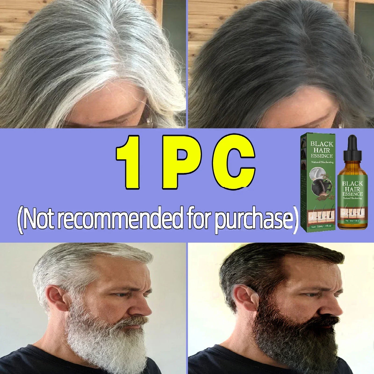 Gray Hair Treatment Serum White to Black Natural