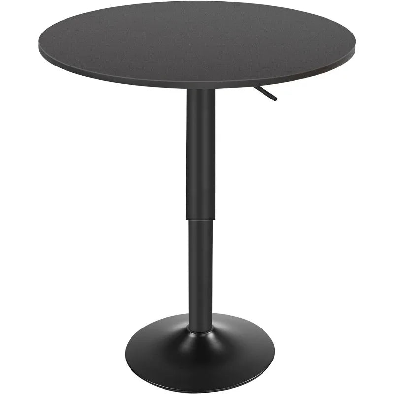 HOOBRO Bar Table, Height-Adjustable Round Pub 27-35.4 Inches,