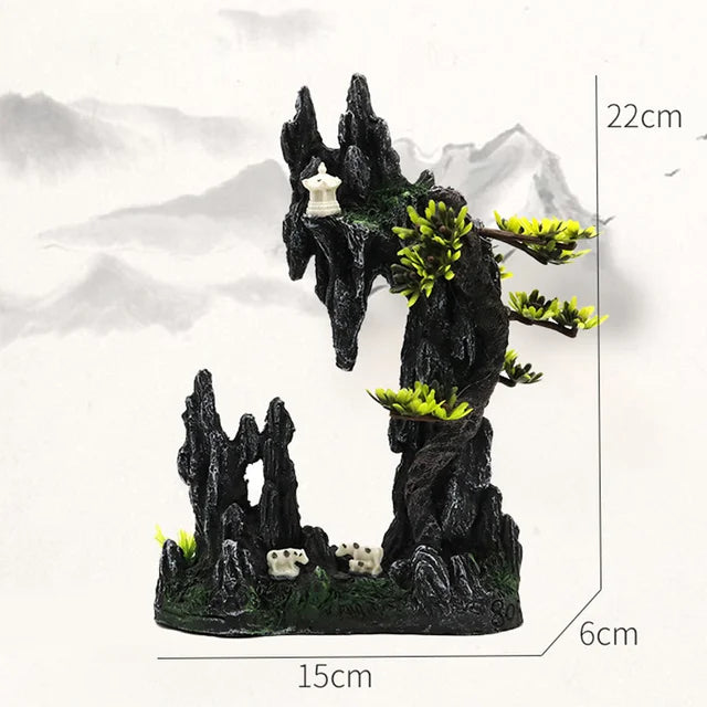 Fish Tank Plant Rockery Multi-style Aquarium Decoration,Resin Artificial