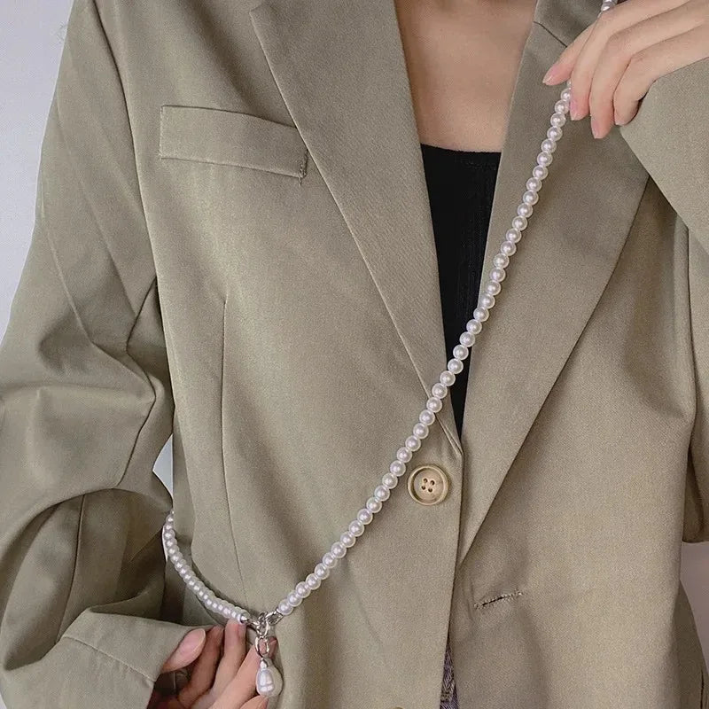 Personality Design Fashion Pearl Body Chain Pearl Gyro