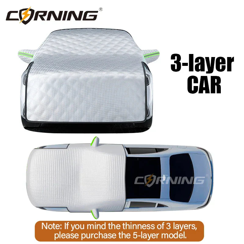 3/5-Layer Thick Car Snow Cover Windshield Protector