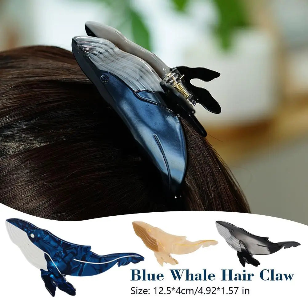 New Korean Blue Whale Hair Claw Acetate Hair
