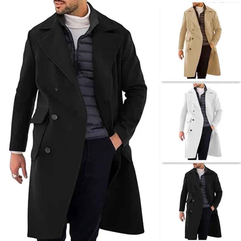 Men's Loose Cardigan Double Breasted Large Coat Autumn