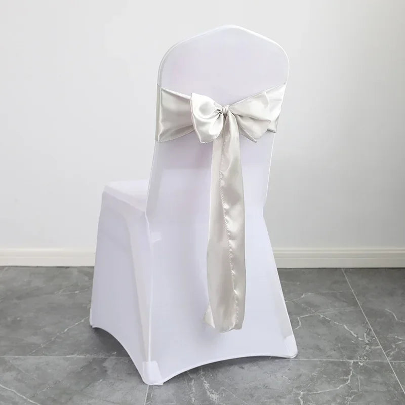 Wholesale 10/50pcs Satin Chair Bow Sashes Wedding Chair