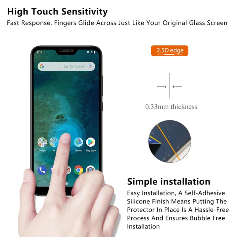 3 Pcs Tempered Glass for Xiaomi Mi 8