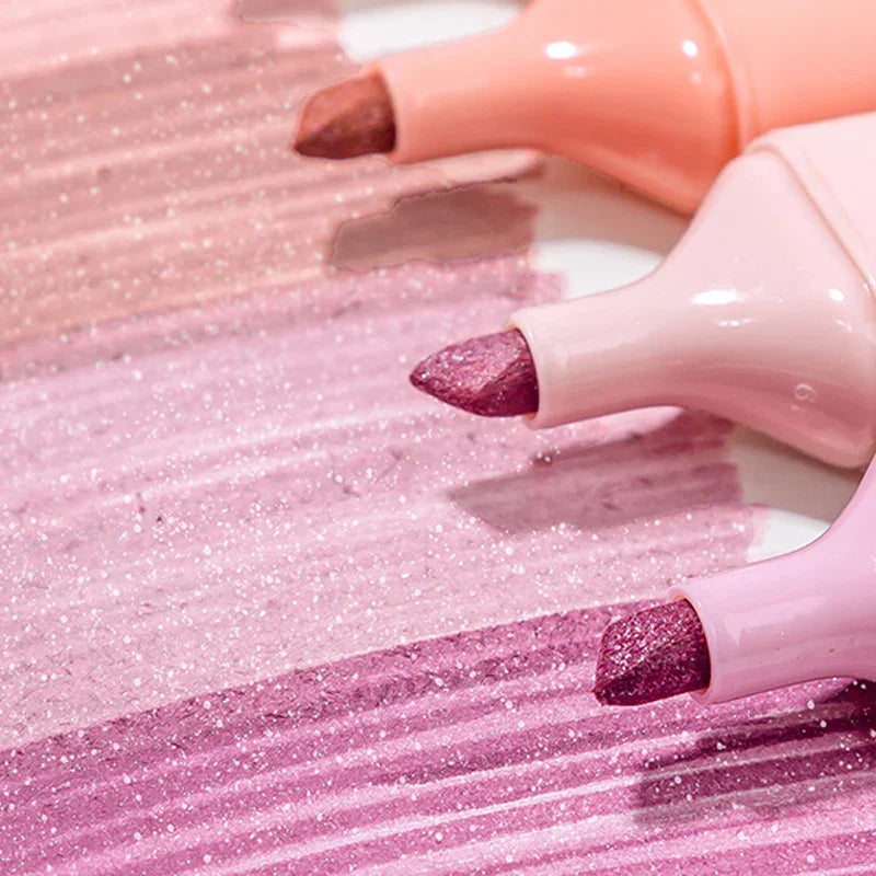 Glitter Highlighters Pen, Flexible Line Width and Smudge-Proof