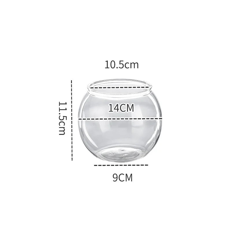 Plastic Transparent Fish Tank Aquariums Goldfish Bowl Round