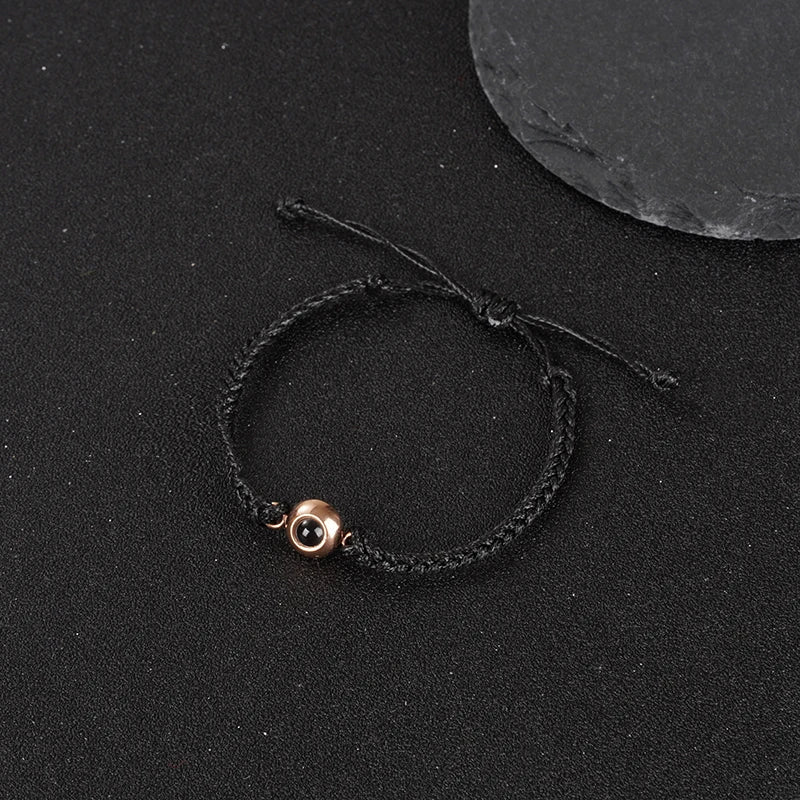 Projection Photo Bracelet in Gold Personalized Stainless Steel