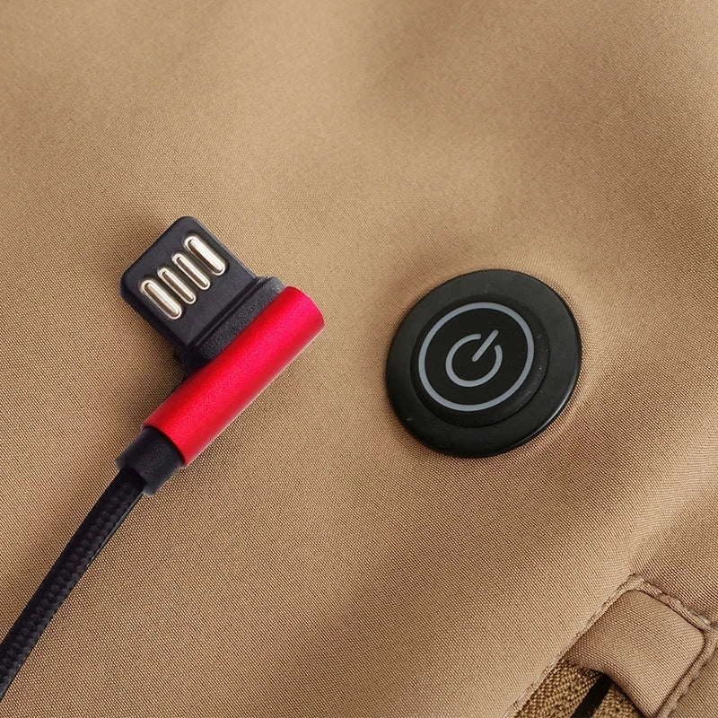 Winter Electric Heating Jacket Men USB Smart Thick